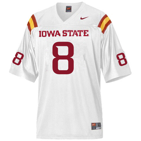 Iowa State Cyclones Men's #8 Greg Ross Jr. Nike NCAA Authentic White College Stitched Football Jersey ZM42I11YQ